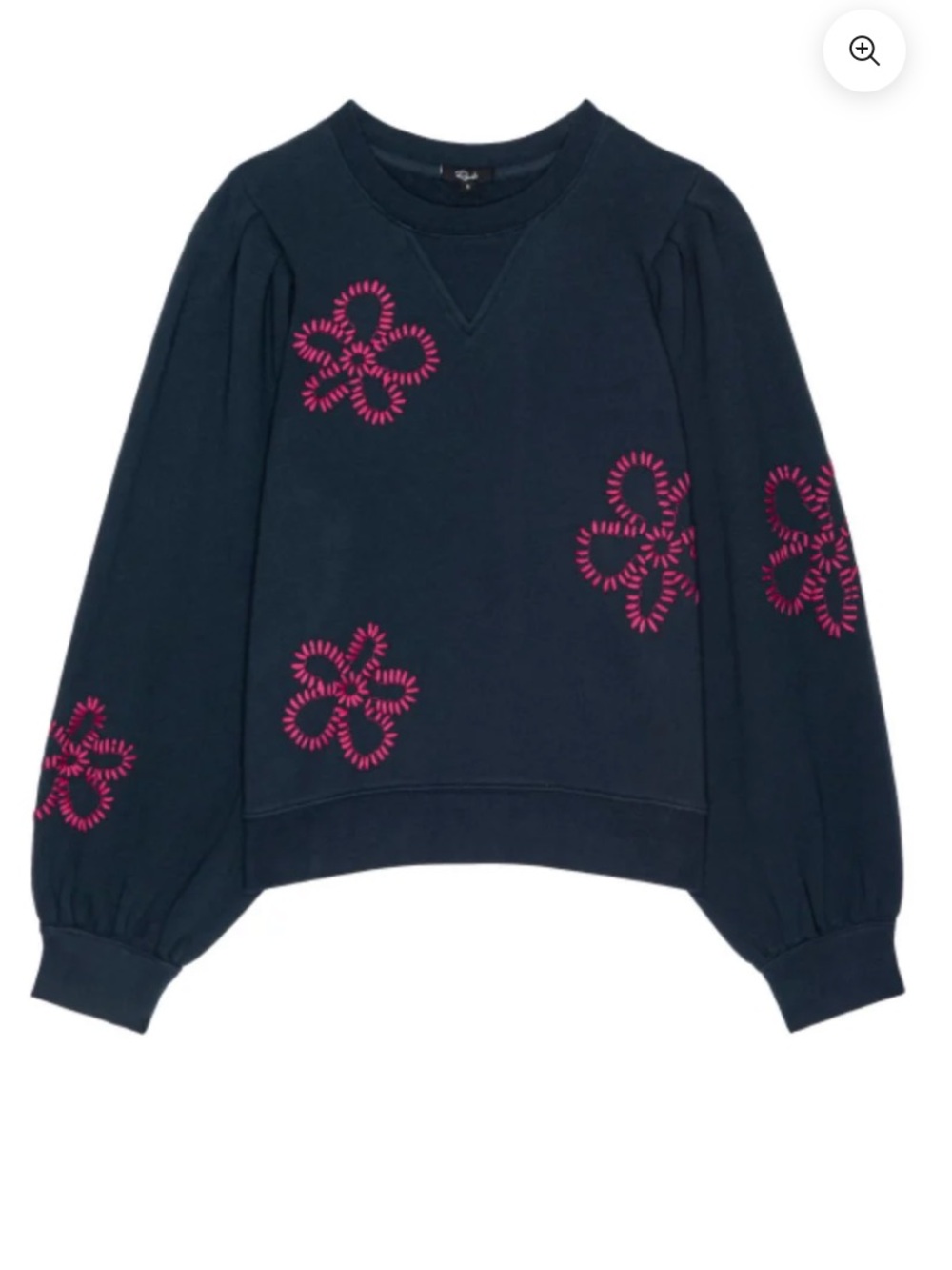 Rails Tiffany Navy Sweatshirt Sz S floral appliqué
